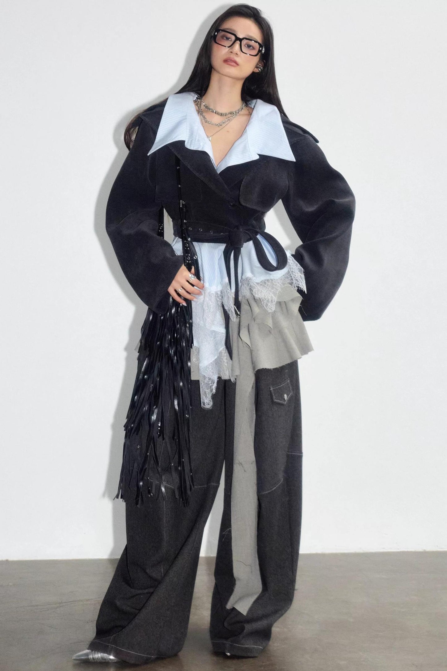 Vintage Lace Silhouette Short Top