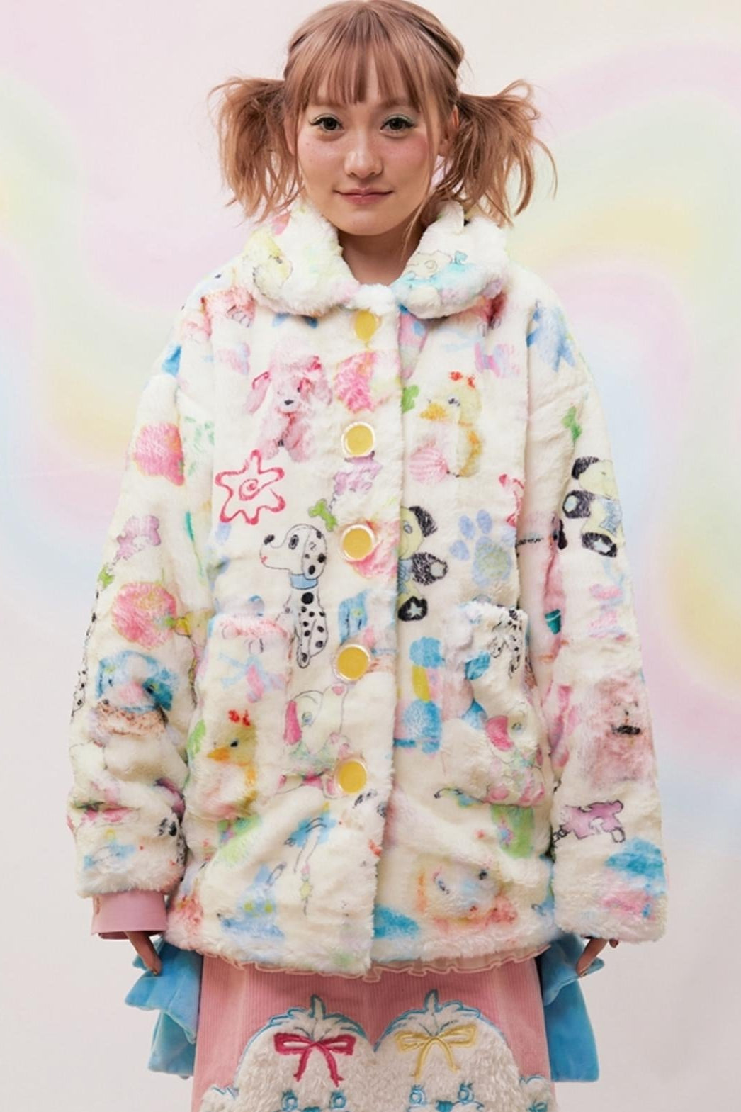 Printed Plush Warm Jacket