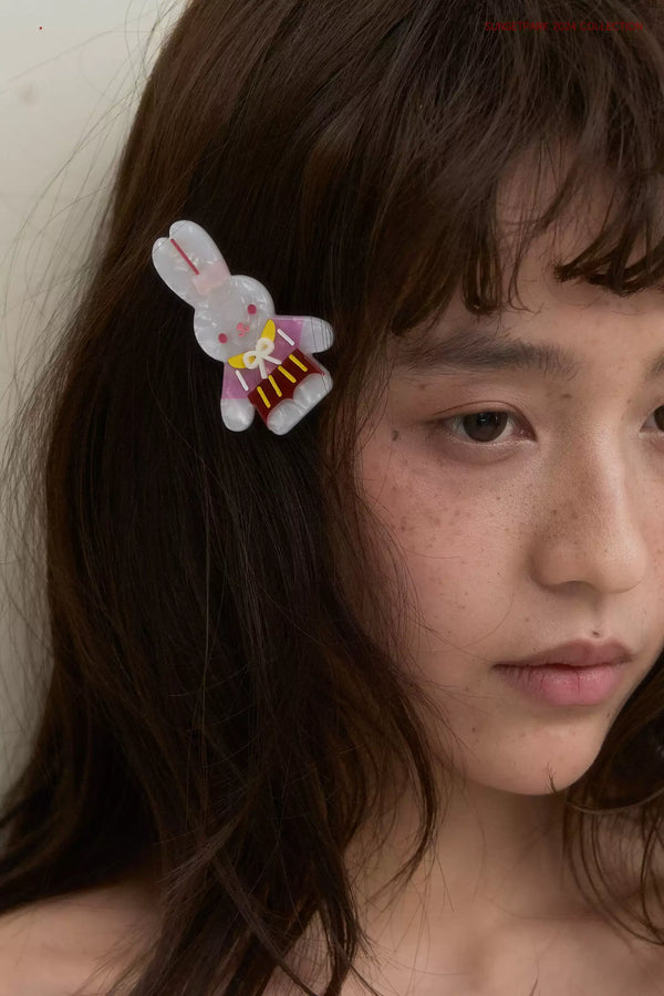 Spring Bunny Bow Tie HairClip