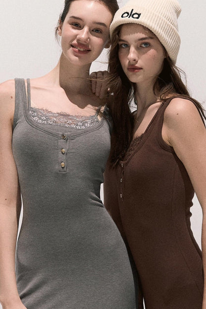 Basic Lace Knit Waist Dress