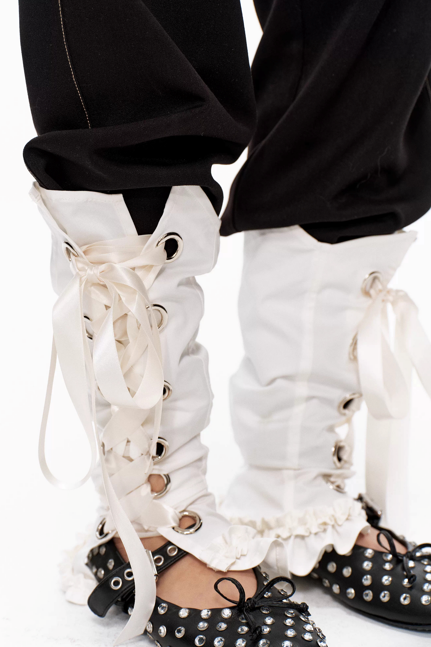 Romantic Lace Ribbon Leg Warmers