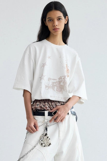 Retro White Genderless Tee