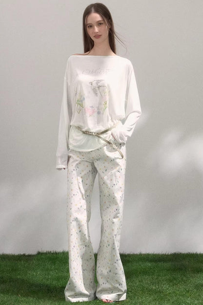 Off-Shoulder Printed Top