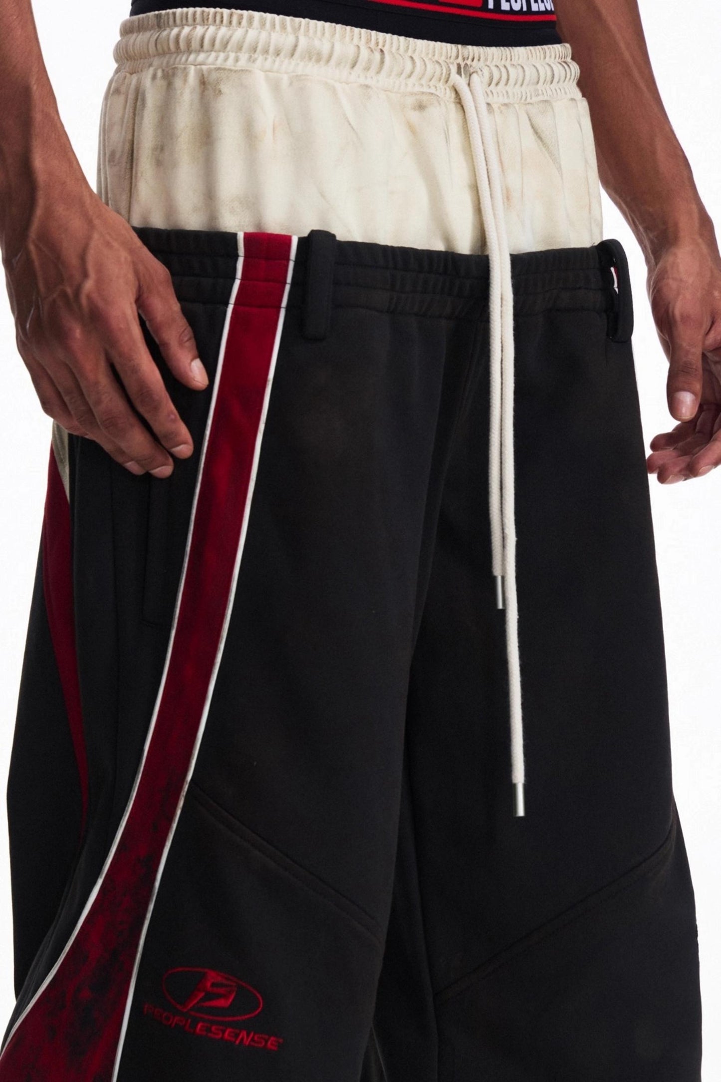 Racing Contrast Wide-Leg Trousers