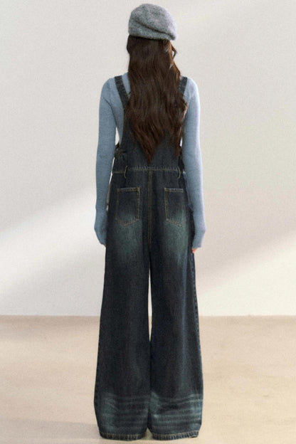 Vintage Washed Bib Jumpsuit Pants