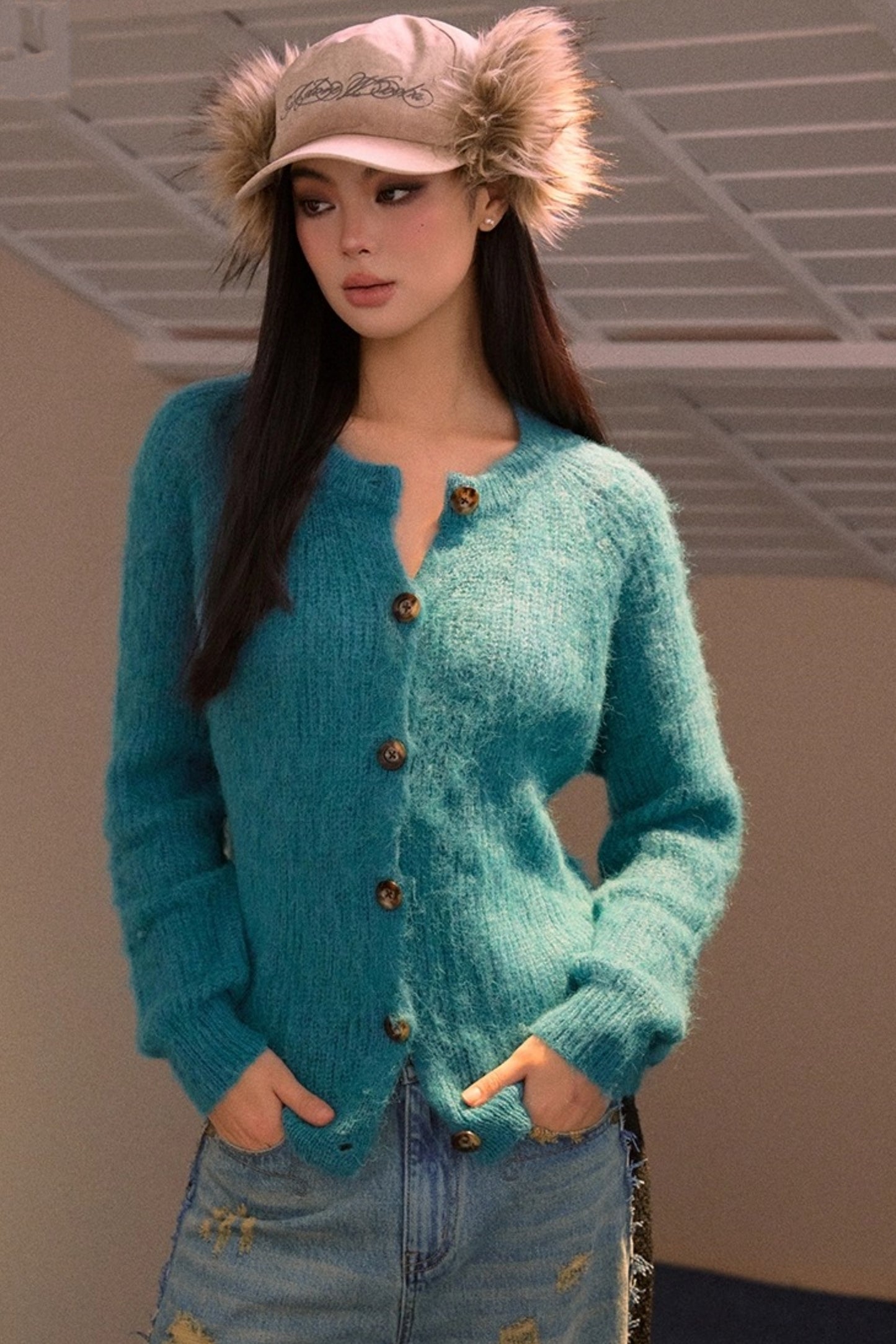 Vintage Sweet Fleece Cardigan