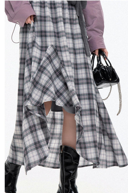 Ash Pink Plaid Large Skirt