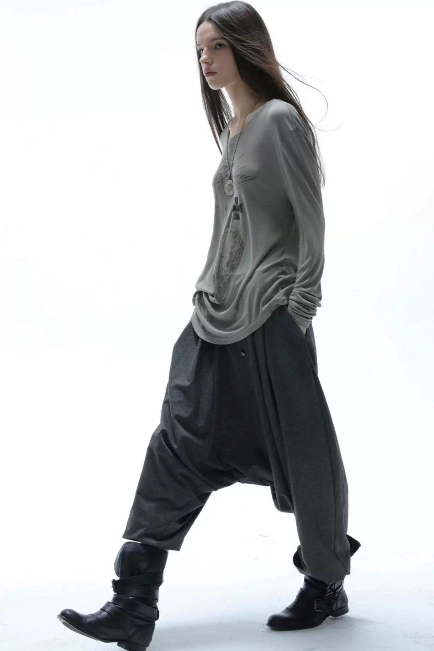朋克不對稱Long sleeveT恤