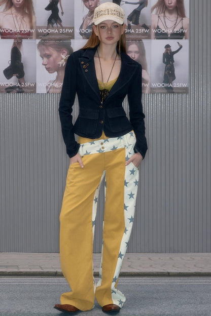 Retro Charm Denim Short Coat