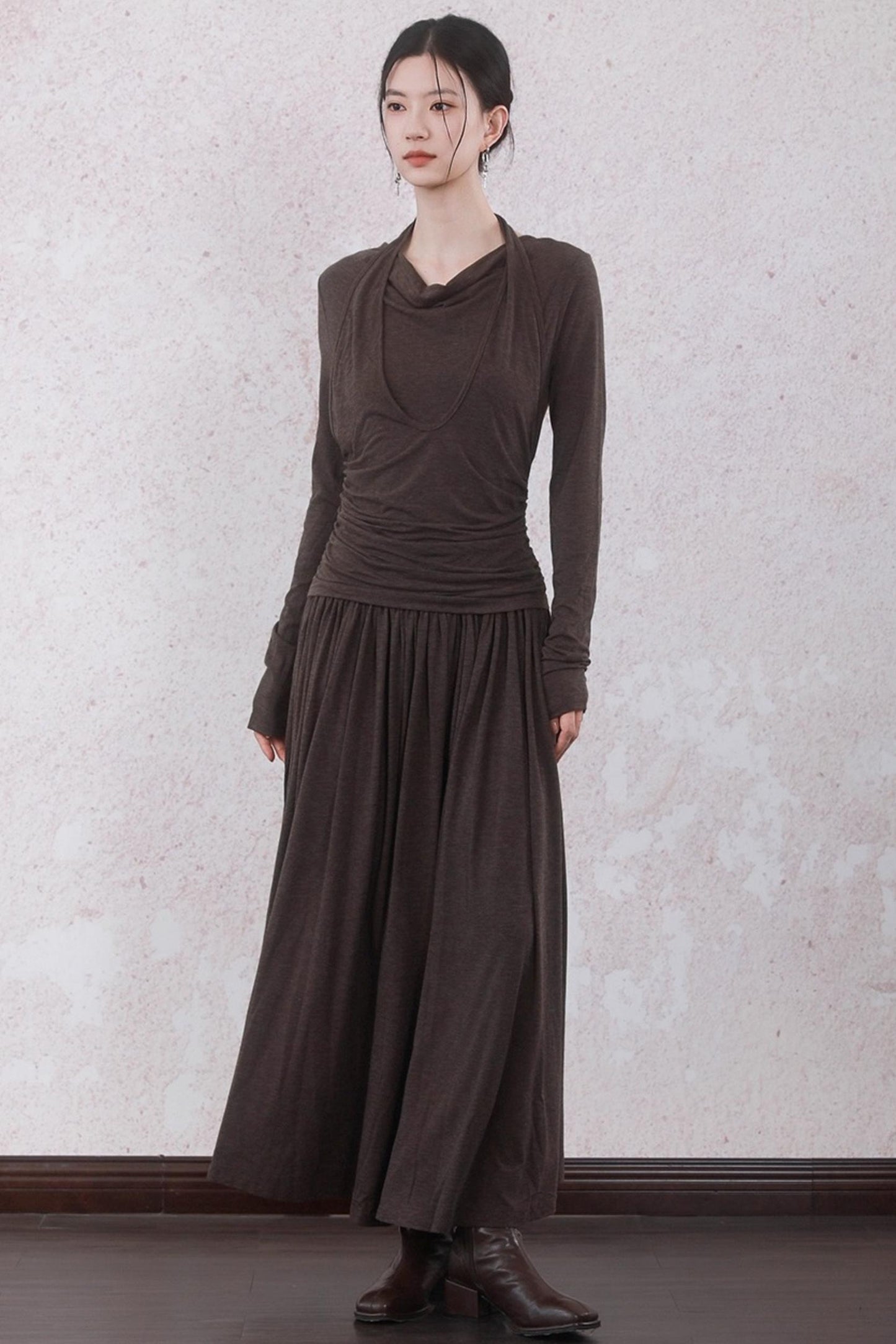 Latte Brown Wool Dress