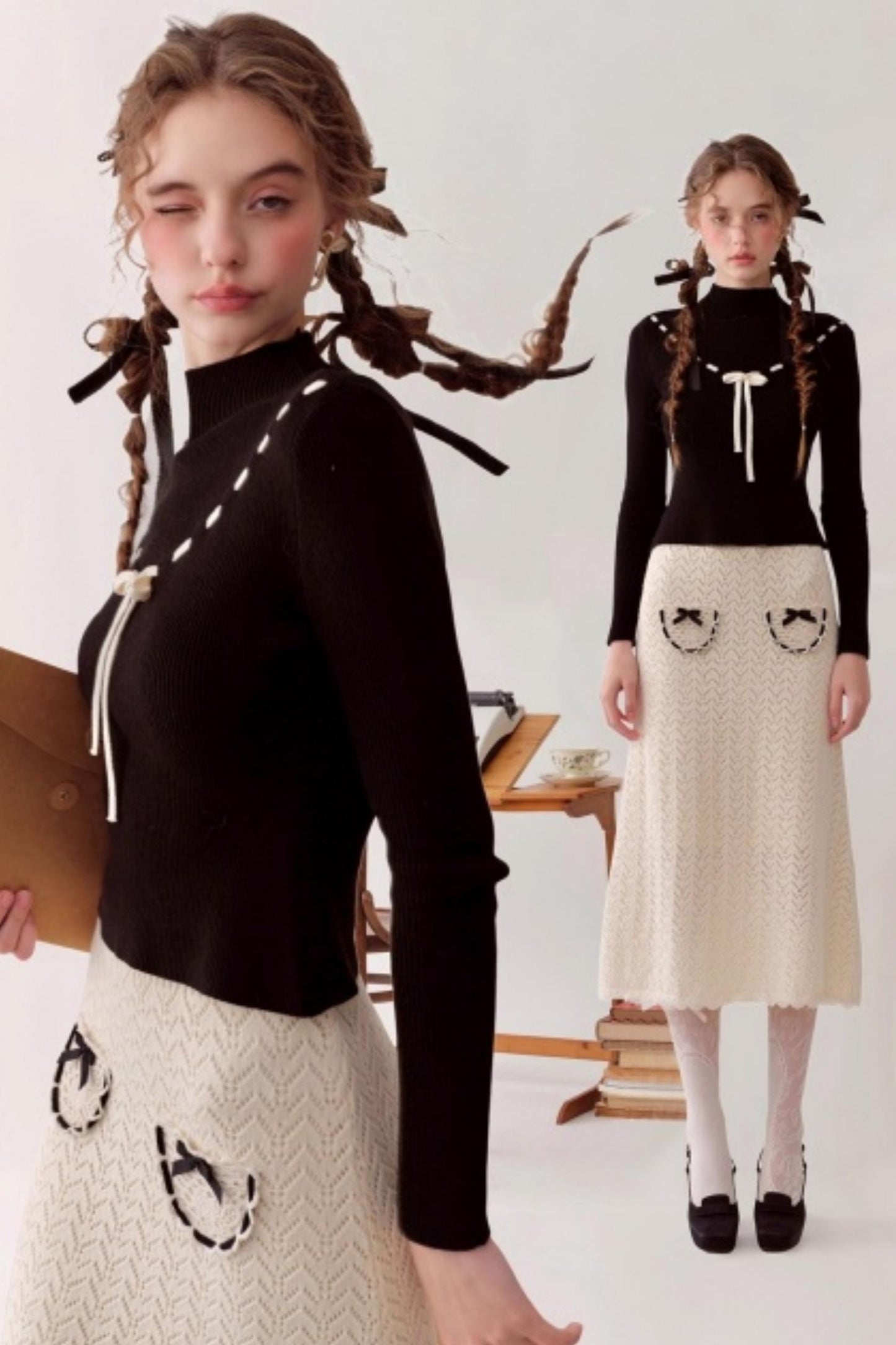 Lacemade Knit Sweater Skirt Set