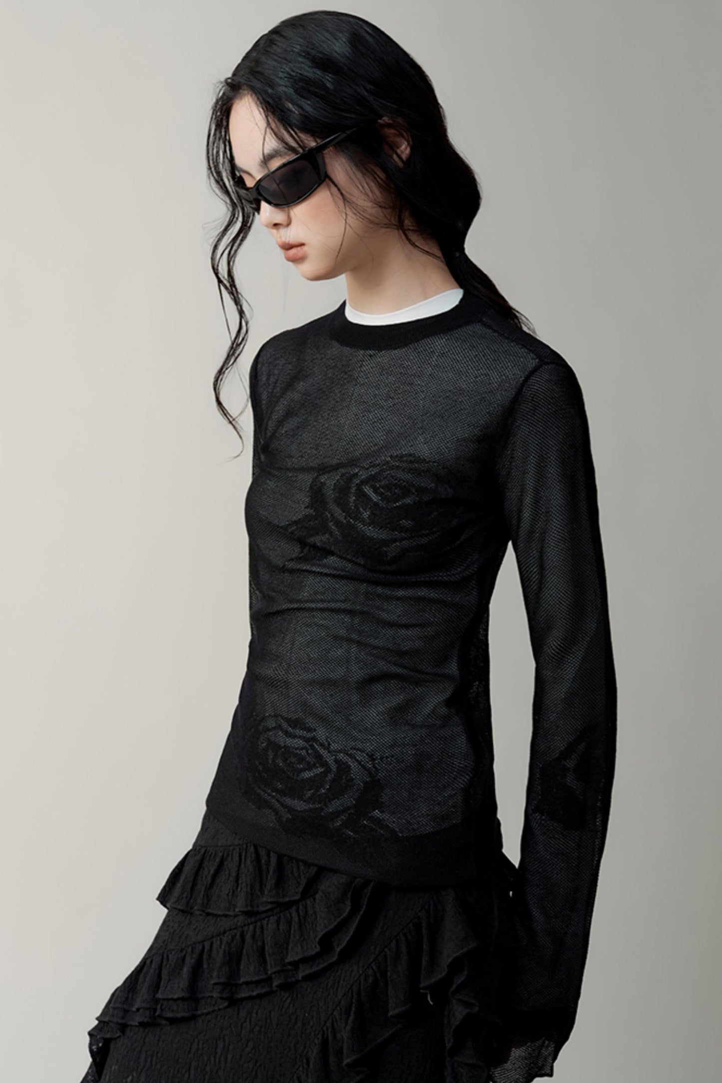 Mystic Shadow Rose Jacquard T-Shirt