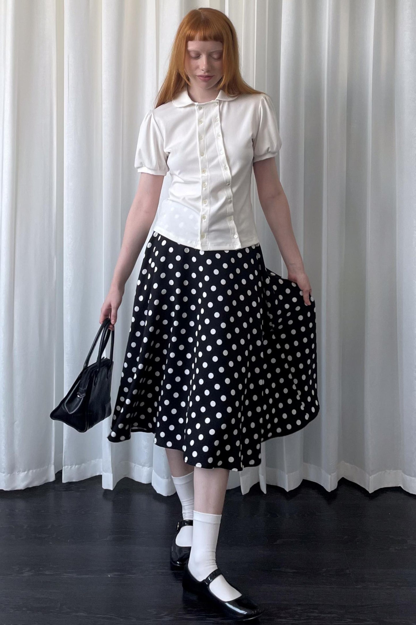 Lantern Sleeve Polo Tee