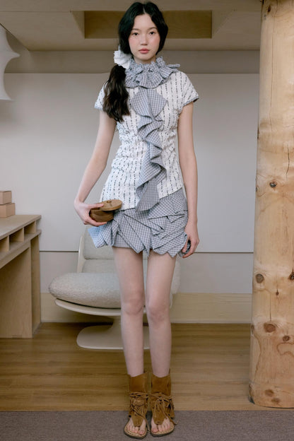 Ruffle Asymmetrical Skirt Set-Up