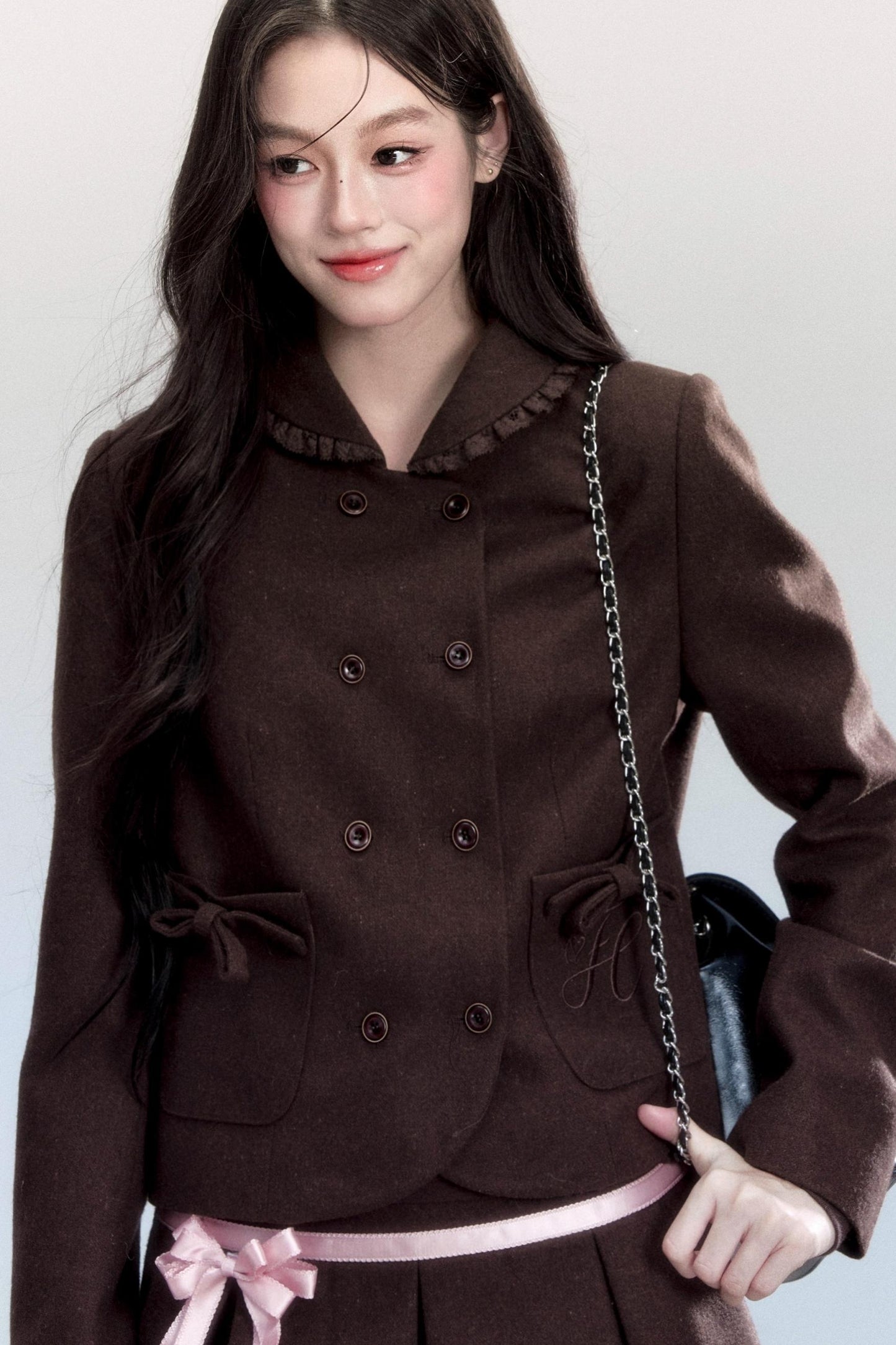 Warm Butterfly Pleated Skirt Set-Up