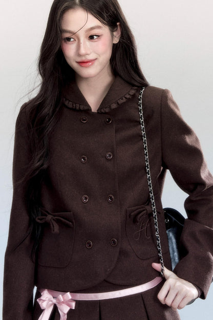 Warm Butterfly Pleated Skirt Set-Up