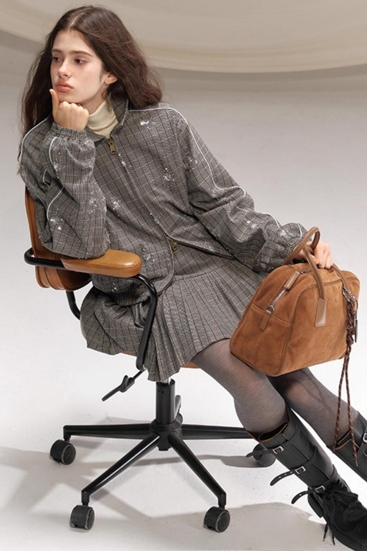 Gray Beaded Academy Jacket Set-Up