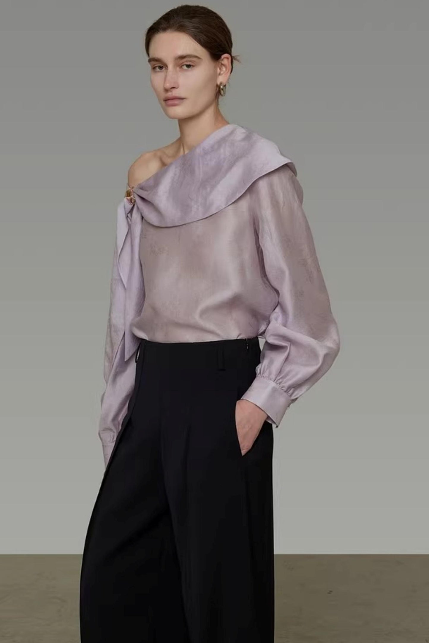 Asymmetrical Off-Shoulder Shirt
