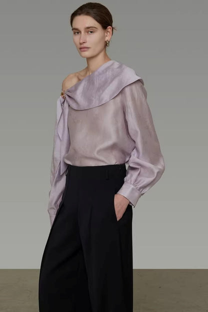 Asymmetrical Off-Shoulder Shirt