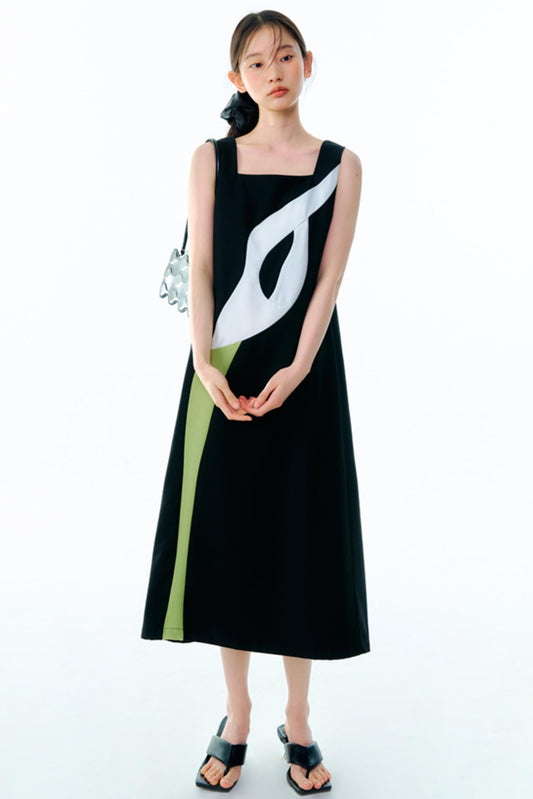 Calla Lily Patchwork Strap Dress