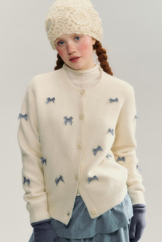 French Bow Knitted Cardigan