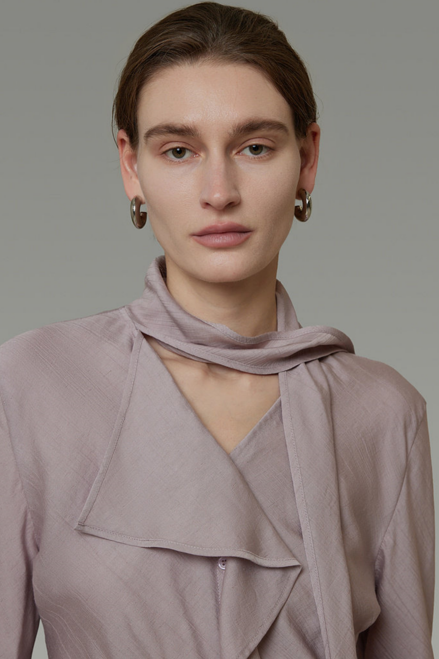 Silky Irregular Ribbon Blouse