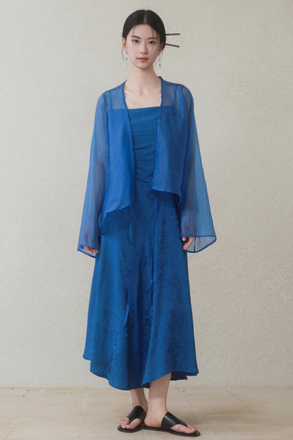 Blue Mesh Tie Sun Shirt