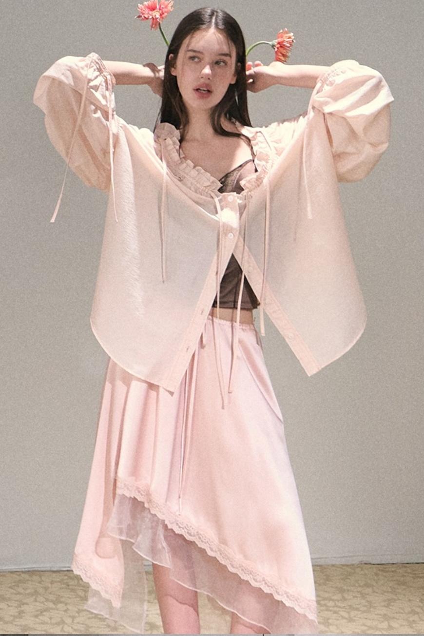 Sweet Imagination Micrometallic Loose Shirt Top