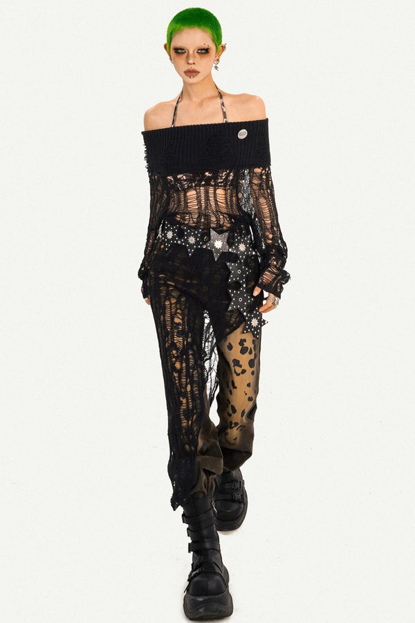 Cool Girl Knitted Layering Net Dress