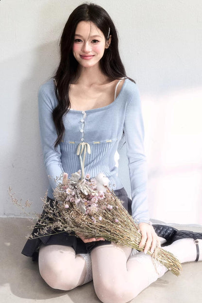 Morning Cherry Ribbon Knit Top