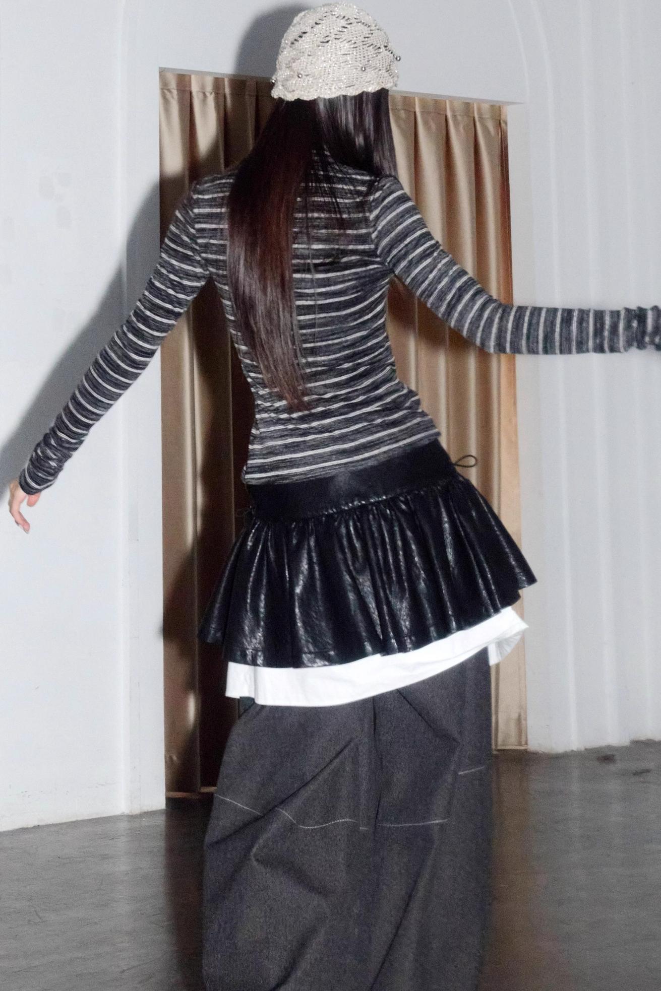 Nomadic PU Leather Puffy Skirt