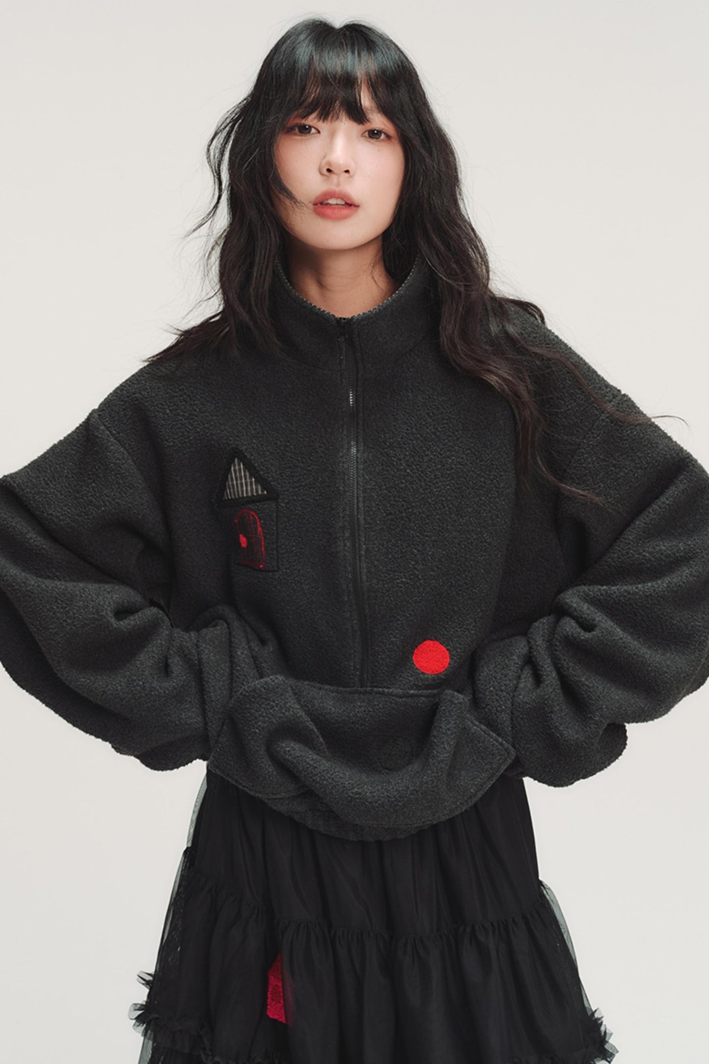 Colorful Plaid Fleece Sweatshirt