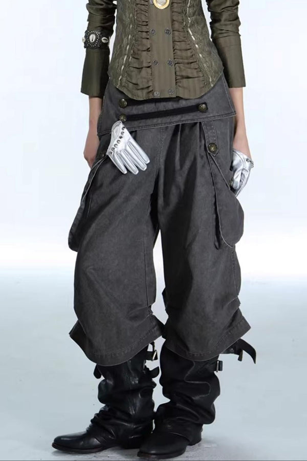 Retro Low-Waist Cargo Pants