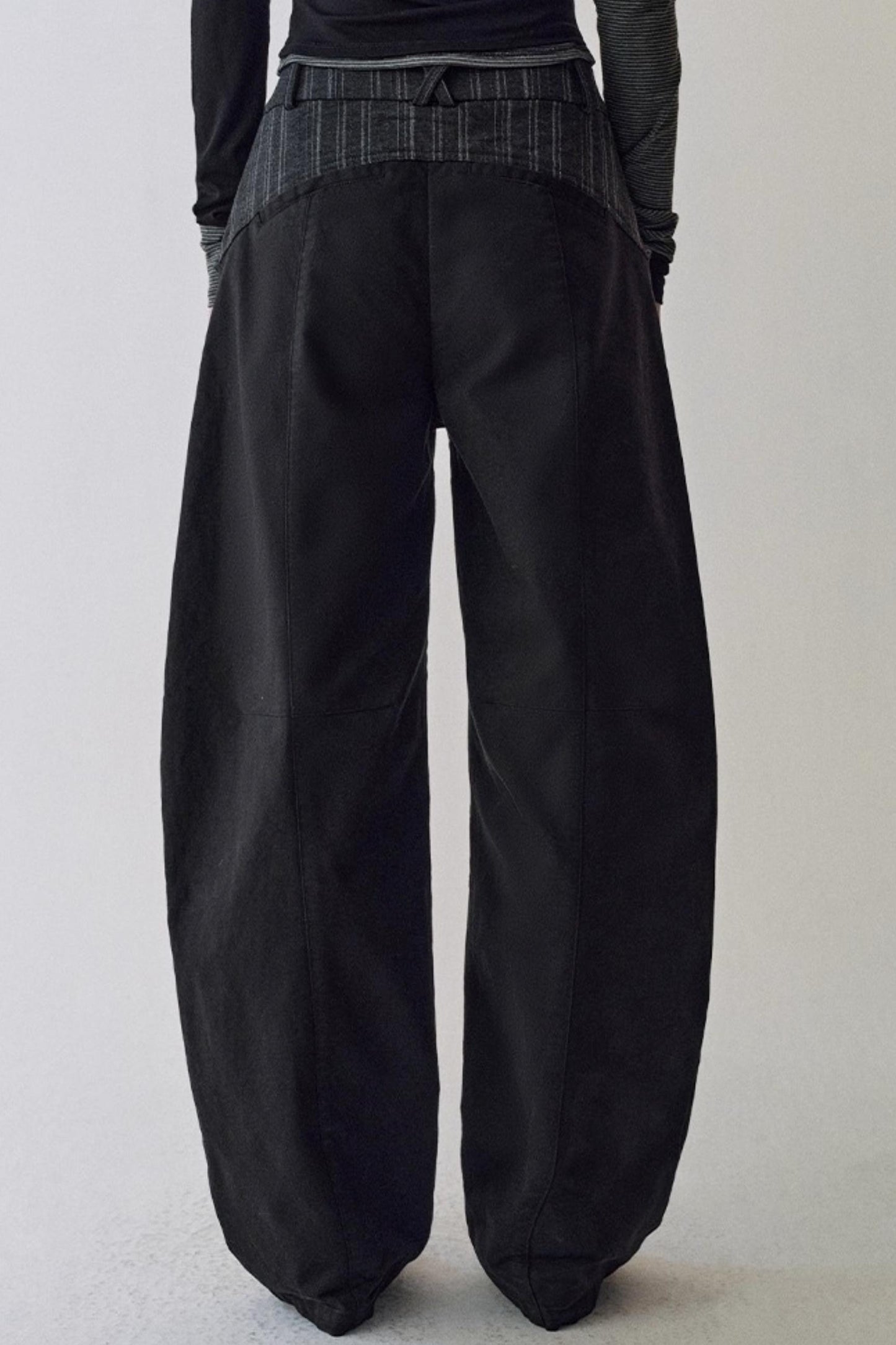 Double Waist Scimitar Loose Jeans