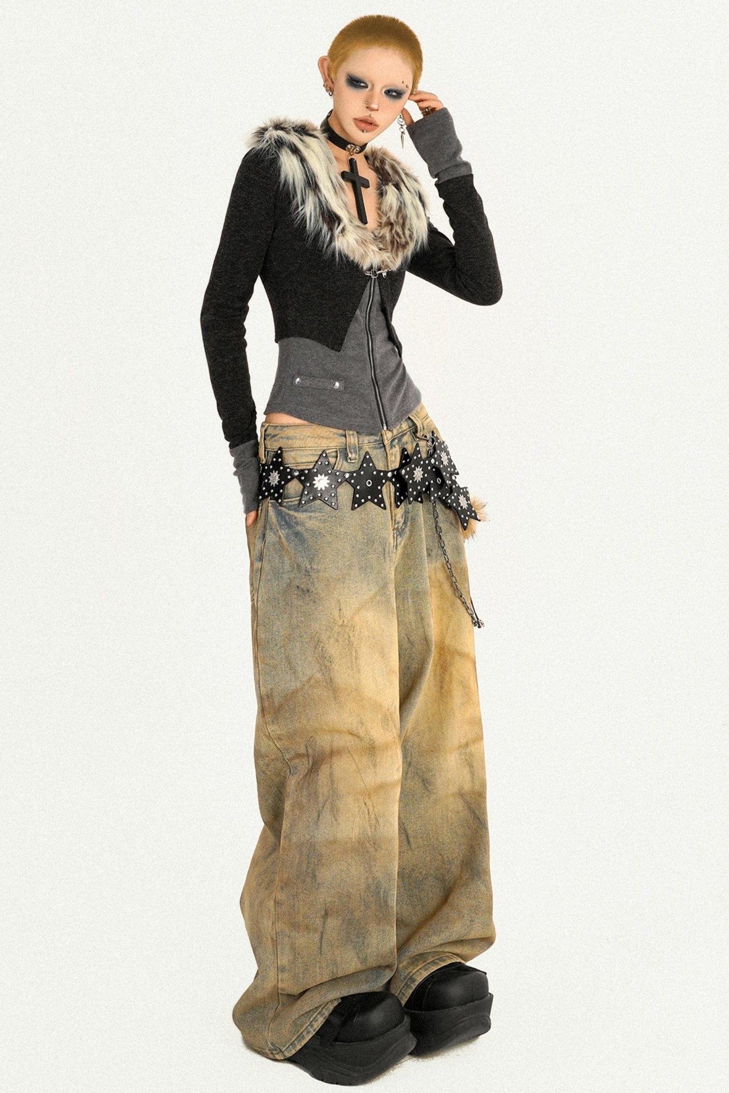 Leopard Print Fur Knitted Top