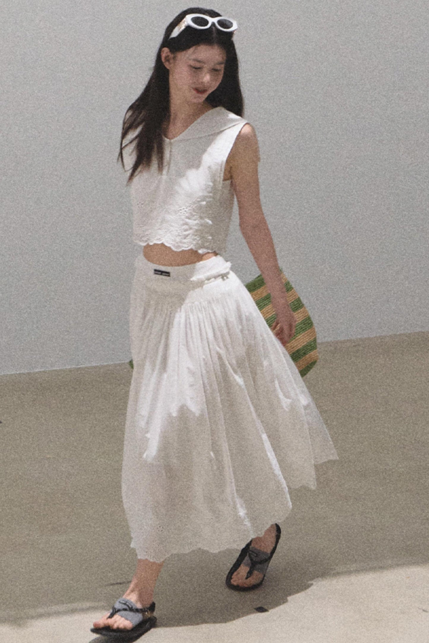 Cotton Tank & Pleated Skirt Set-Up