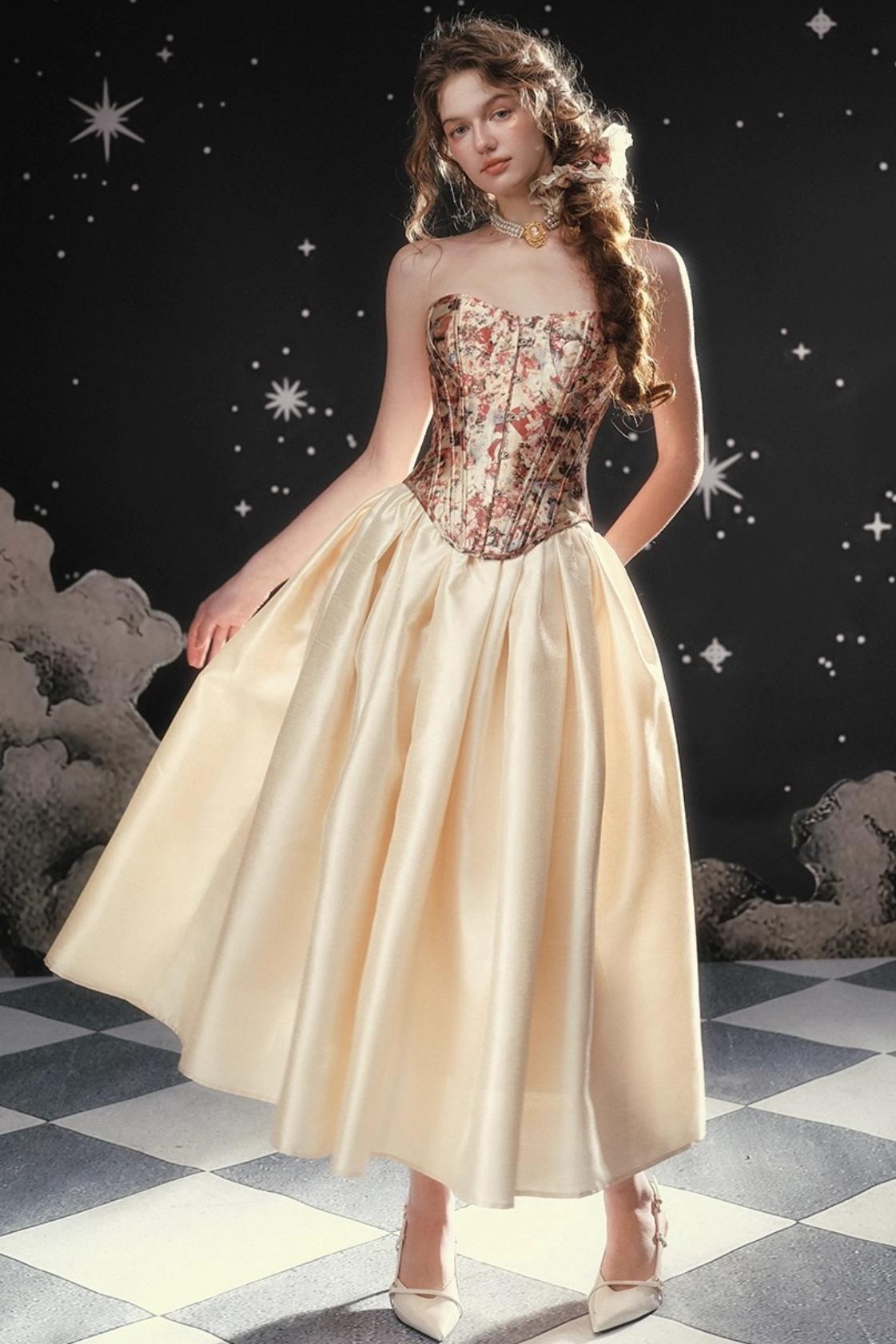 Pearlescent Satin Puffy Skirt