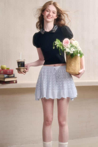 Frozen Flowers Wool Top