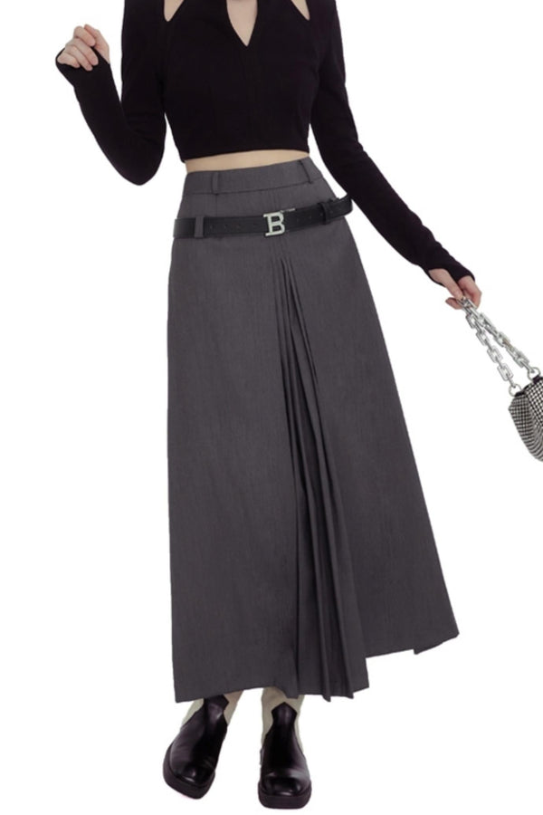 Cool Gray Halter Peplum Skirt