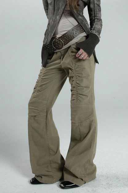 Slightly Loose Wash Cargo Flared Pants