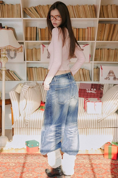 Pearl Rhinestone Wool Top