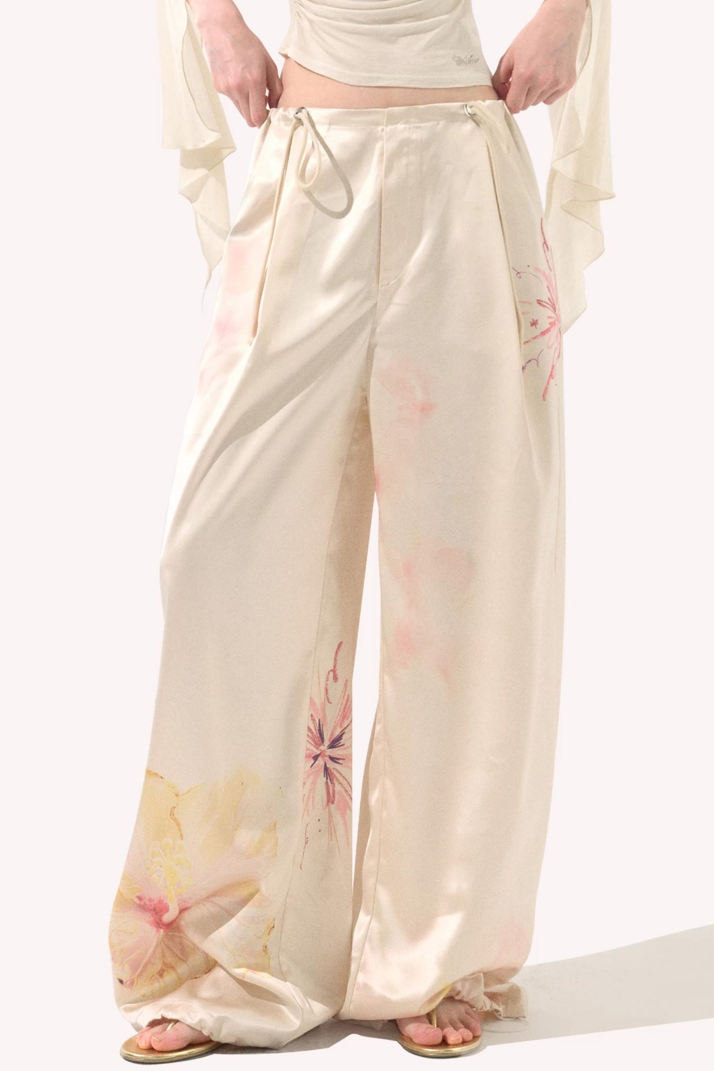 Gradient Print Drawstring Pants