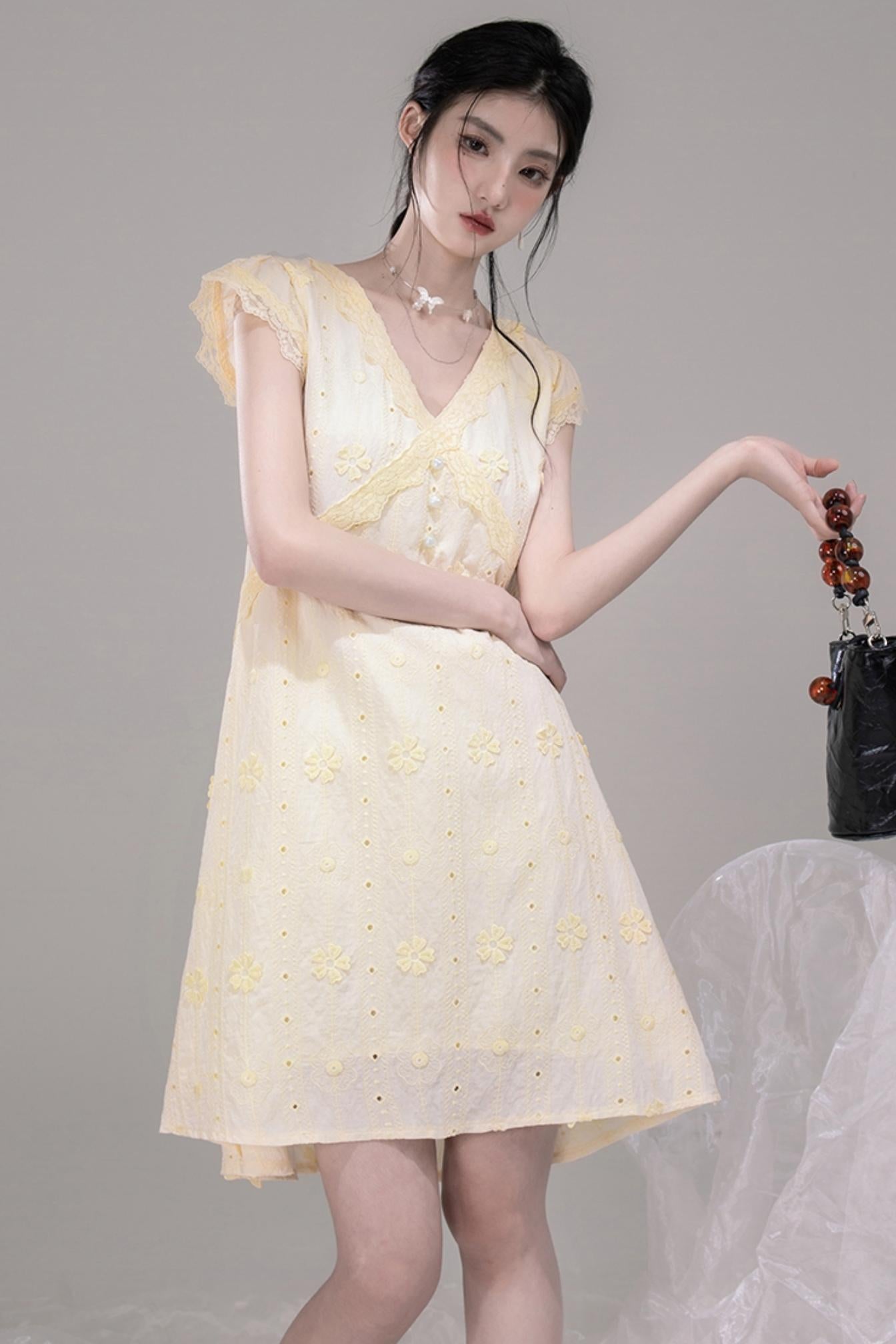 Floral V-Neck Skeleton Dress