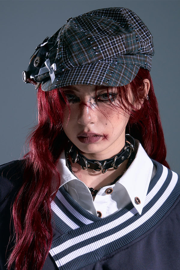 Starlight Plaid Newsboy Hat