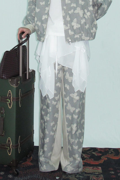 Jacquard Denim Jeans Pants