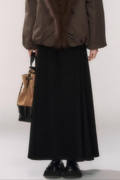 Thick Wool A-Line Skirt