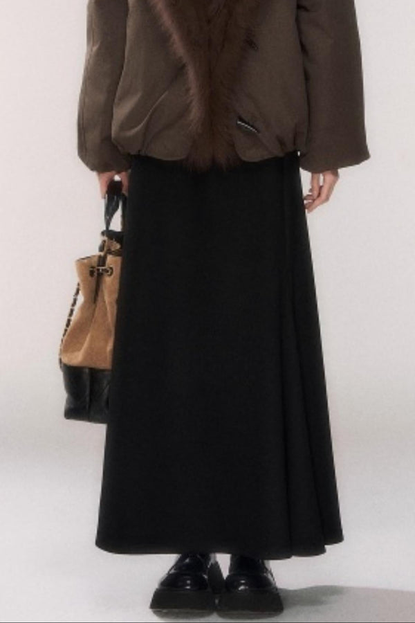 Thick Wool A-Line Skirt