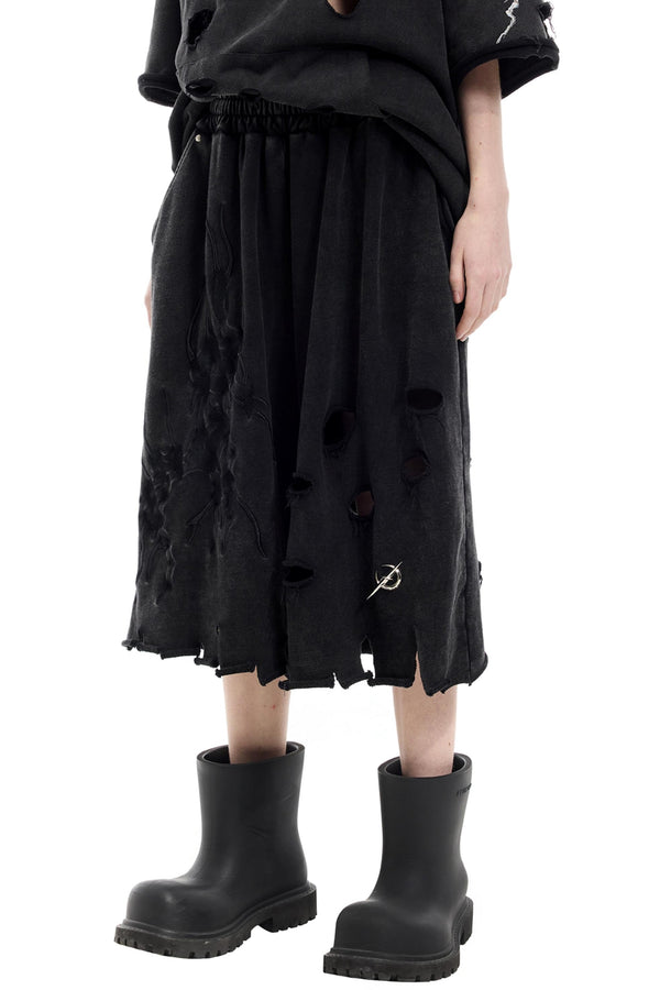 Moon Distressed Shorts