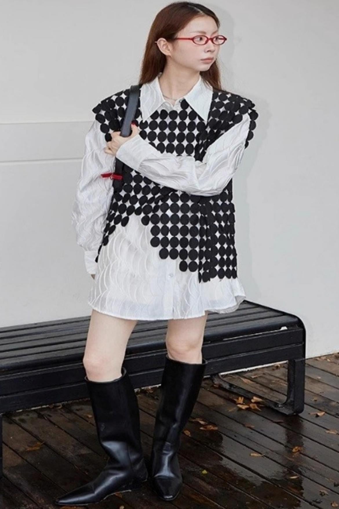 Original Design White Long-Sleeved Shirt