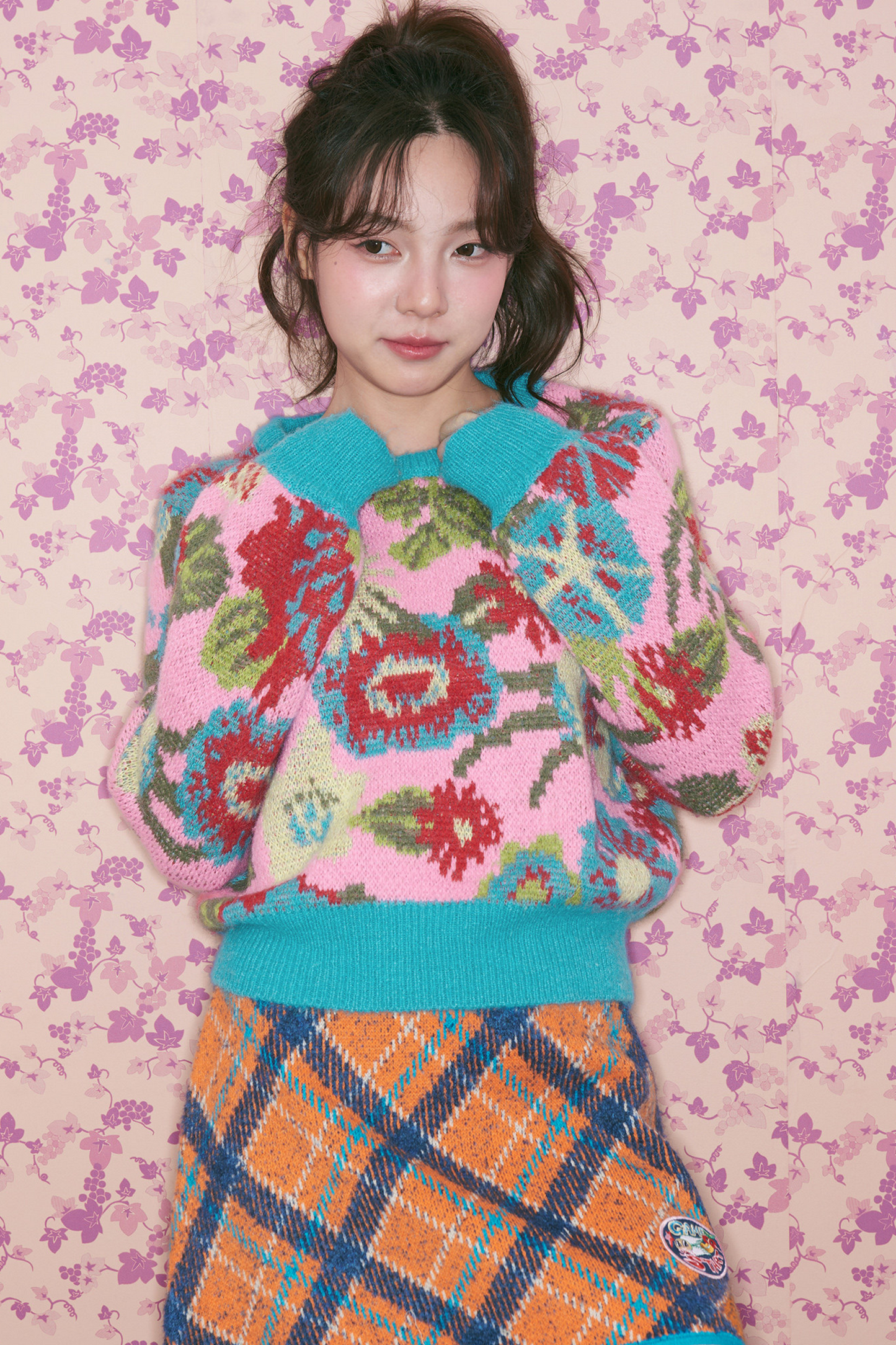 Floral Knit Retro Sweater